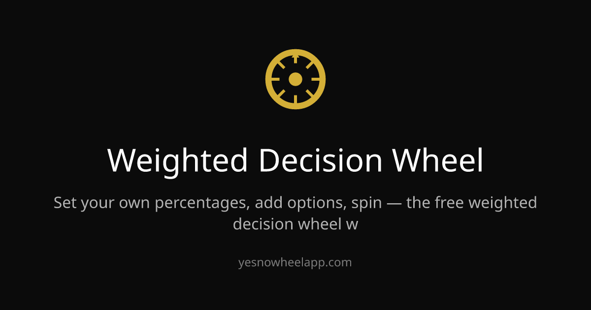 Weighted Decision Wheel – Spin with Adjustable Percentages (Free ...