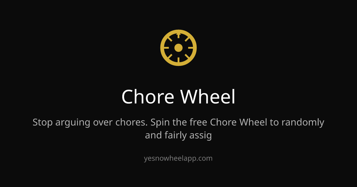 Chore Wheel — Fair Random Chore Picker for Family & Roommates ...